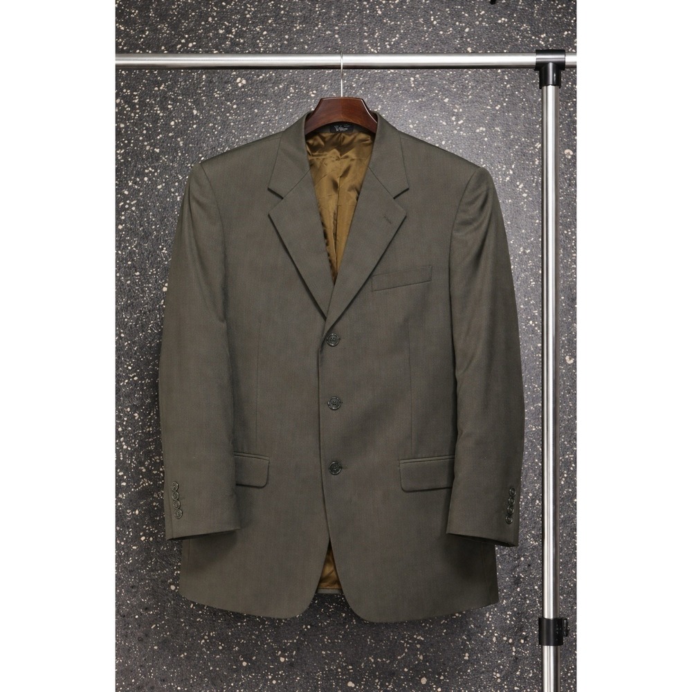 Vintage‎ Y2K Jones New York Wool Blazer Olive Tone 3 Button Mens 42R Classic